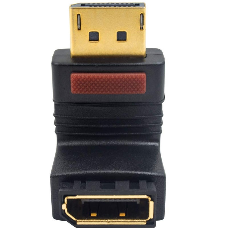 Poyiccot DP to DP Adapter, 90 Degree Up Angle Displayport Male to Displayport Female Extension Adapter Support Displayport 1.2 (4k DP Male to Female) - Image 3